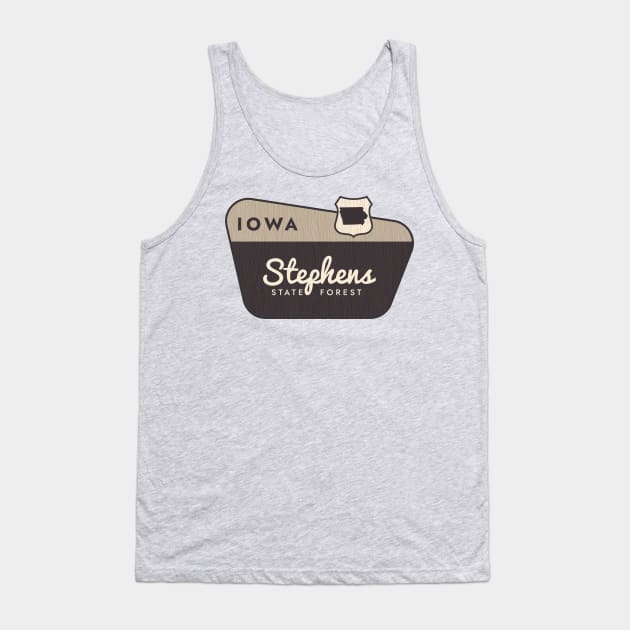 Stephens State Forest Iowa Welcome Sign Tank Top by Go With Tammy